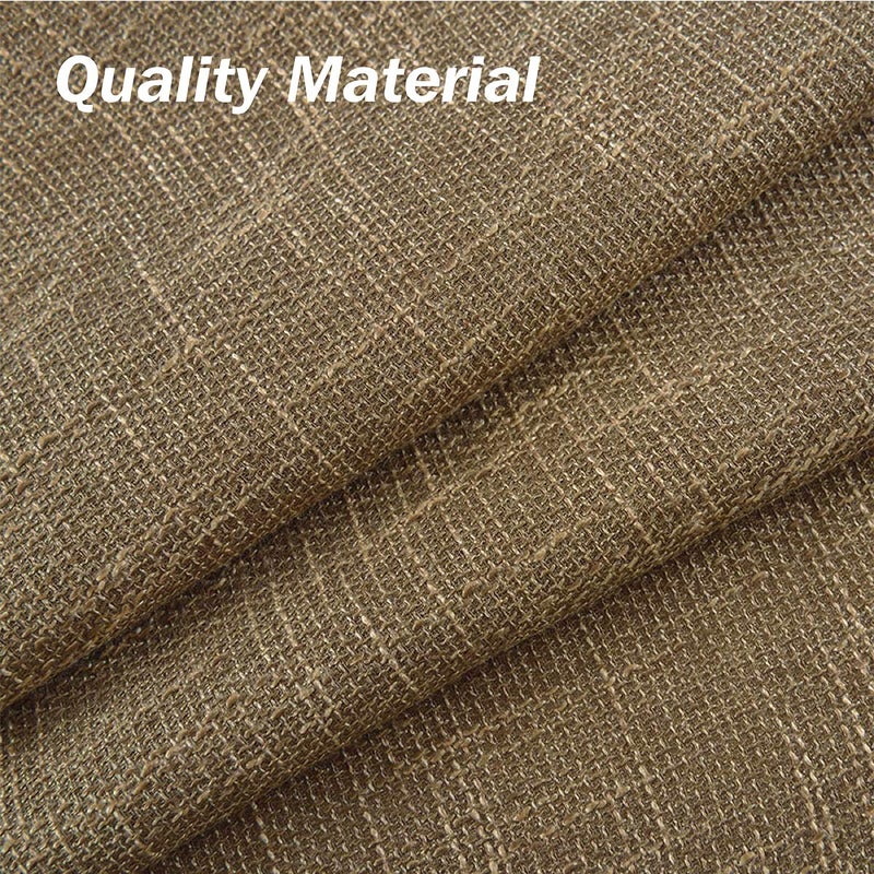 Valea Home Burlap Tier Curtains for Short Windows, 24 inch Linen Cafe Curtains, Rustic Tan Rod Pocket Set of 2 - Image 5